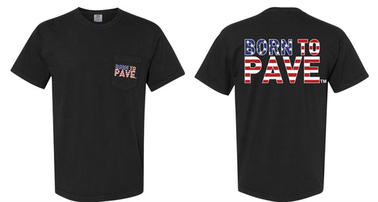 American Flag Born To Pave™ Pocket Tee