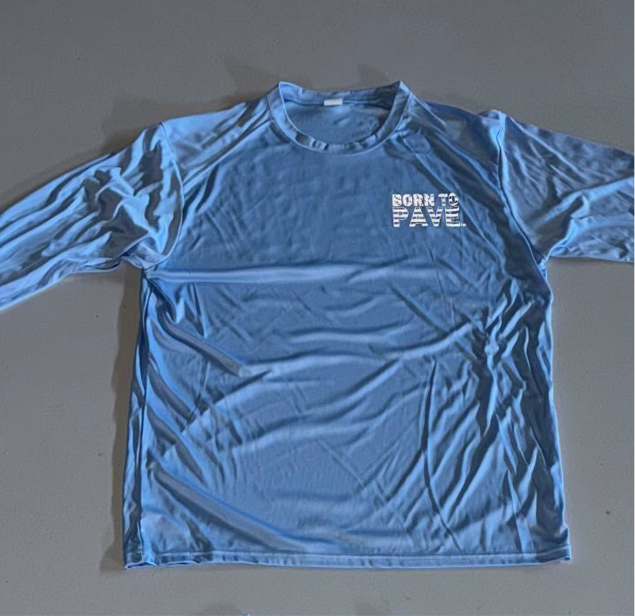Born To Pave Fishing Shirt Lights Camera Asphalt Reflective to Flash